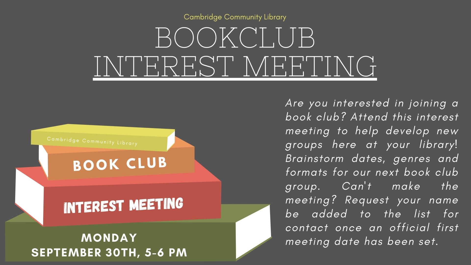 Book Club Interest Meeting